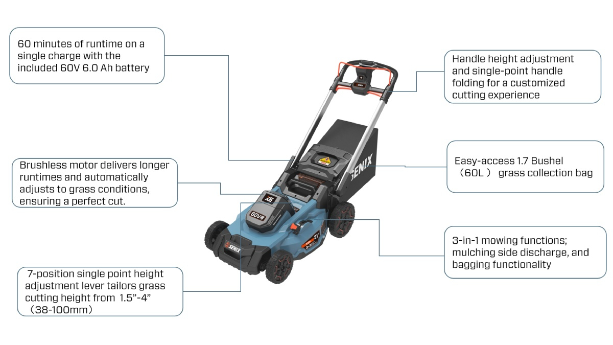 60V Brushless 53cm(21'') Push Lawn Mower