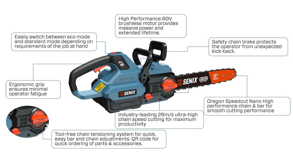 60V Brushless 45cm(18'') Chain Saw