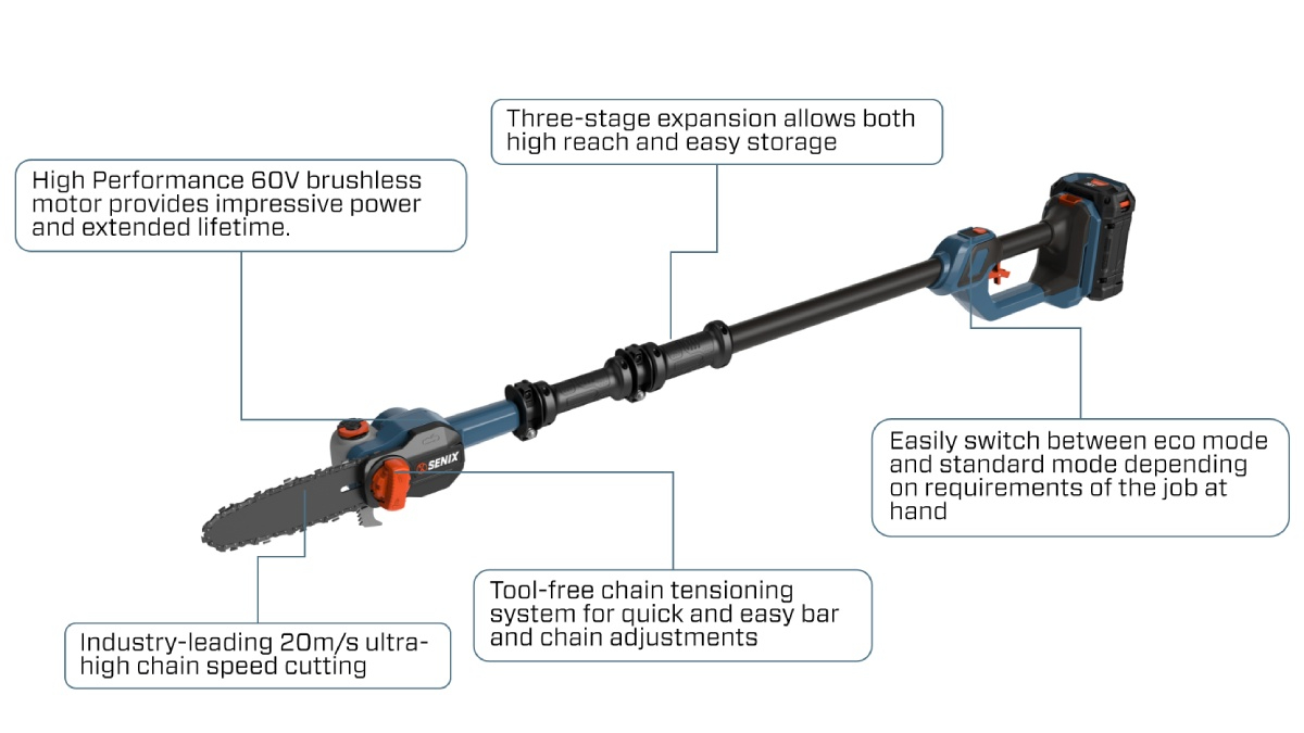 60V Brushless 25cm(10'') Pole Saw